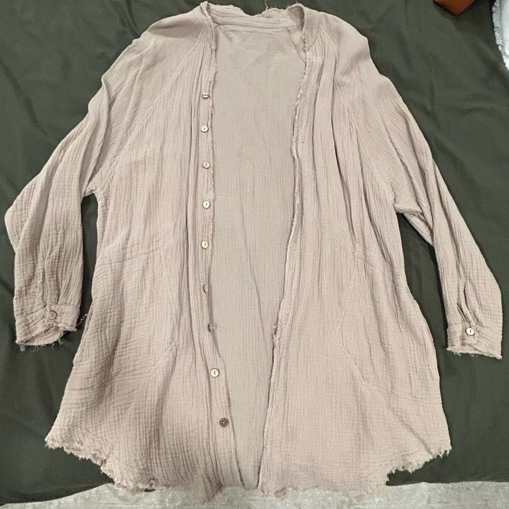 Women's Distressed Button Down